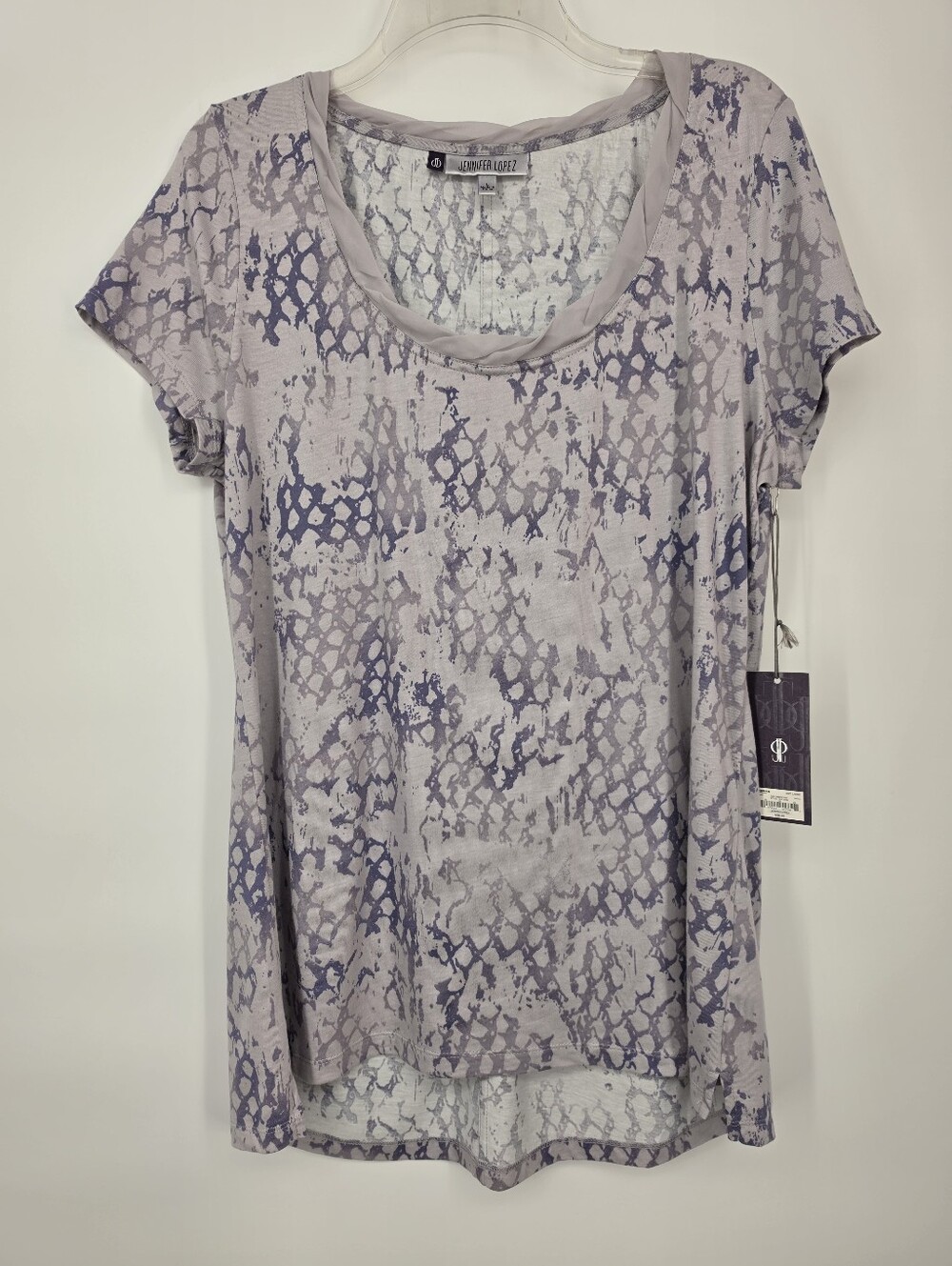 NWT Jennifer Lopez Lavender Snake Print Hi Low Top Women’s L Glam Chic Boho
